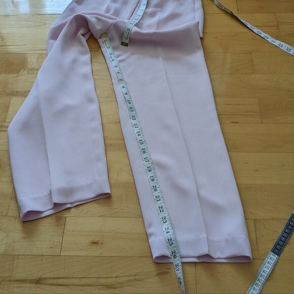 VINTAGE pink lilac flowy wide leg pants trousers size Small @y - Picture 3 of 10